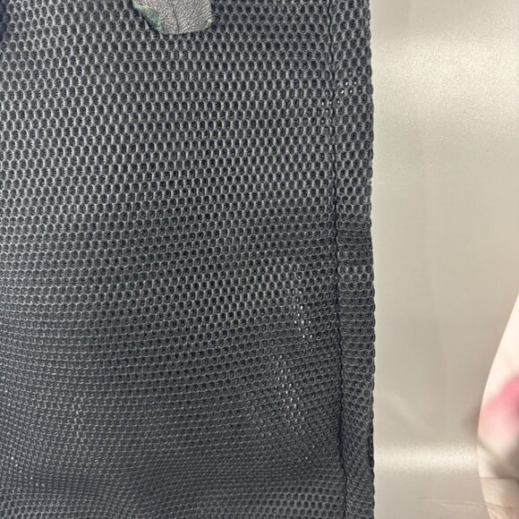 David Galan Black Mesh Material with Black Leather Straps Large Tote Bag - Picture 3 of 10